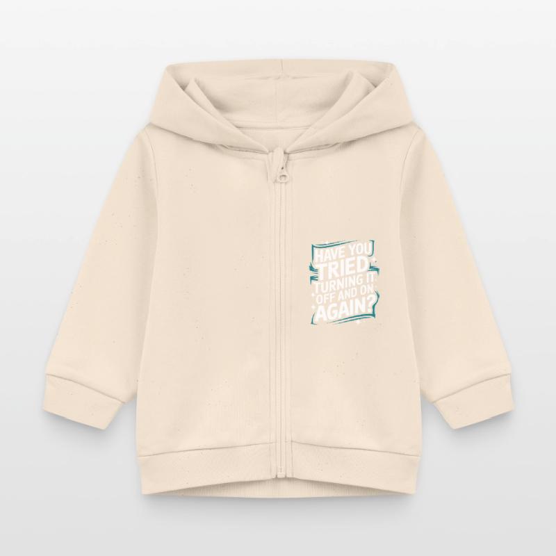 Technischer Support Computerfreak Nerd Baby Organic Kapuzenjacke Baby Connector von Stanley/Stella