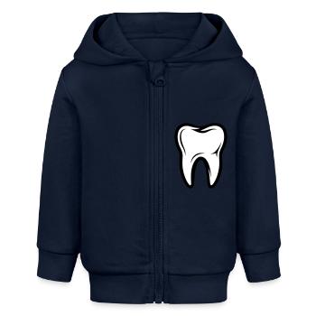 Zahn Symbol - Baby Organic Kapuzenjacke Baby Connector von Stanley/Stella - Navy - Vorne