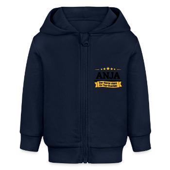 Anja – Der Name steht für Top-Qualität! - Baby Organic Kapuzenjacke Baby Connector von Stanley/Stella - Navy - Vorne