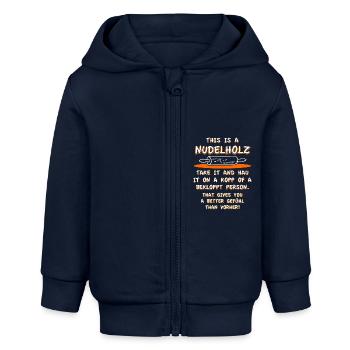 Nudelholz - Baby Organic Kapuzenjacke Baby Connector von Stanley/Stella - Navy - Vorne