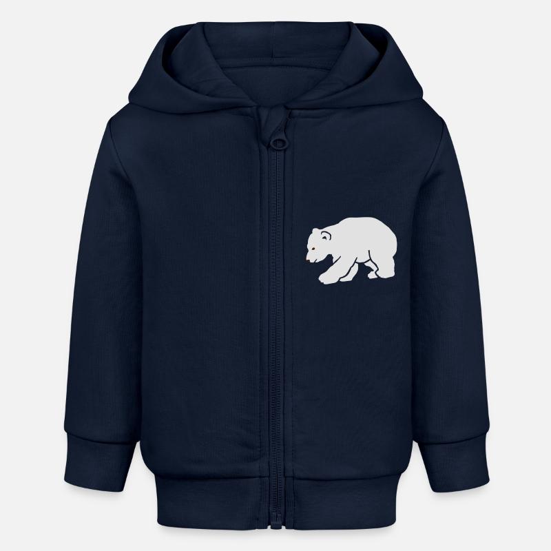L'ours polaire Knut Polar - Veste à capuche bébé bio Stanley/Stella - bleu marine