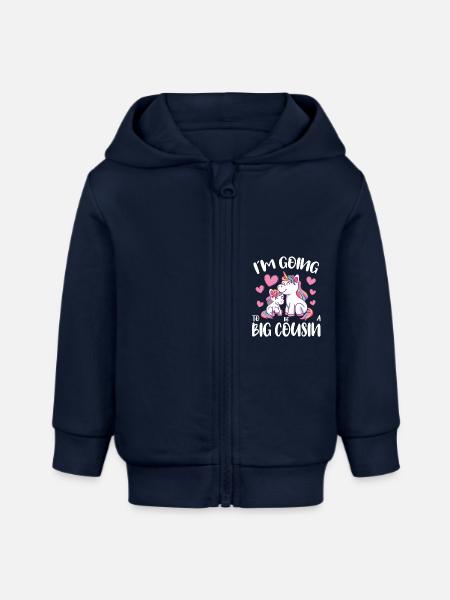 Forfremmet til Big Cousin Unicorns Nye Big Cousins - Stanley/Stella baby zip-hættetrøje økologisk - marineblå