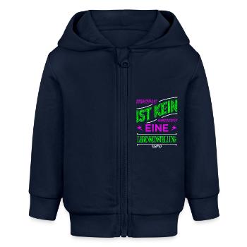geburtstagsgeschenkidee bday veganer gesundheit - Baby Organic Kapuzenjacke Baby Connector von Stanley/Stella - Navy - Vorne