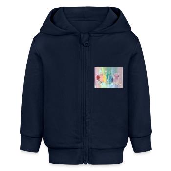 Chakren Liebe abstrakte Kunst - Baby Organic Kapuzenjacke Baby Connector von Stanley/Stella - Navy - Vorne