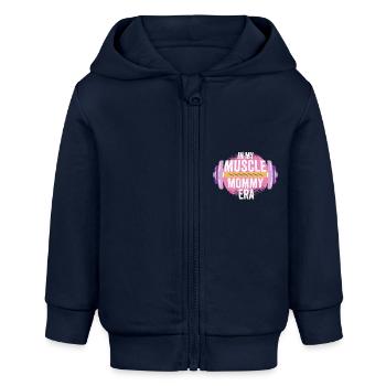 Dans mon Muscle Mommy Era Fête des Mères Personnel - Veste à capuche bébé bio Stanley/Stella - bleu marine - Devant
