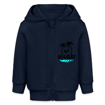 palms relax holiday - Baby Organic Kapuzenjacke Baby Connector von Stanley/Stella - Navy - Vorne