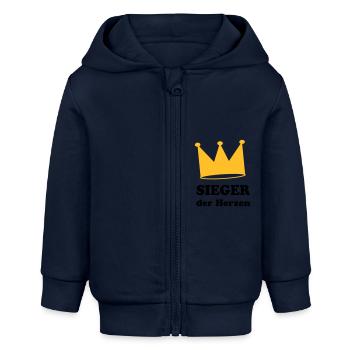 Sieger der Herzen - Baby Organic Kapuzenjacke Baby Connector von Stanley/Stella - Navy - Vorne