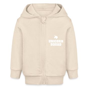 squad Unicorn - Veste à capuche bébé bio Stanley/Stella - écru doux - Devant