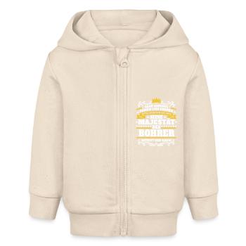 Seine Majestät der Bohrer - Baby Organic Kapuzenjacke Baby Connector von Stanley/Stella - Natur - Vorne