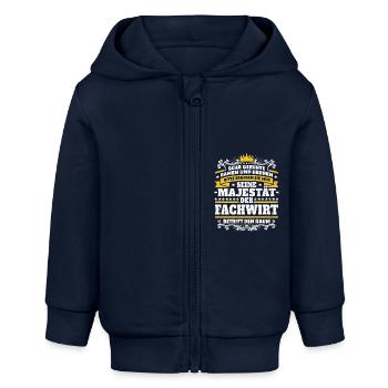 Seine Majestät der Fachwirt - Baby Organic Kapuzenjacke Baby Connector von Stanley/Stella - Navy - Vorne
