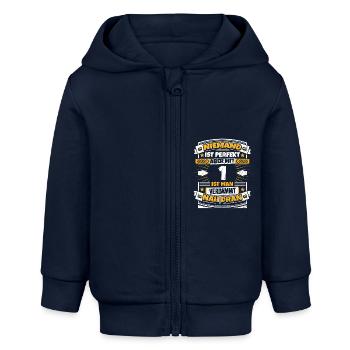Lustiger Spruch 1. Geburtstag - Baby Organic Kapuzenjacke Baby Connector von Stanley/Stella - Navy - Vorne