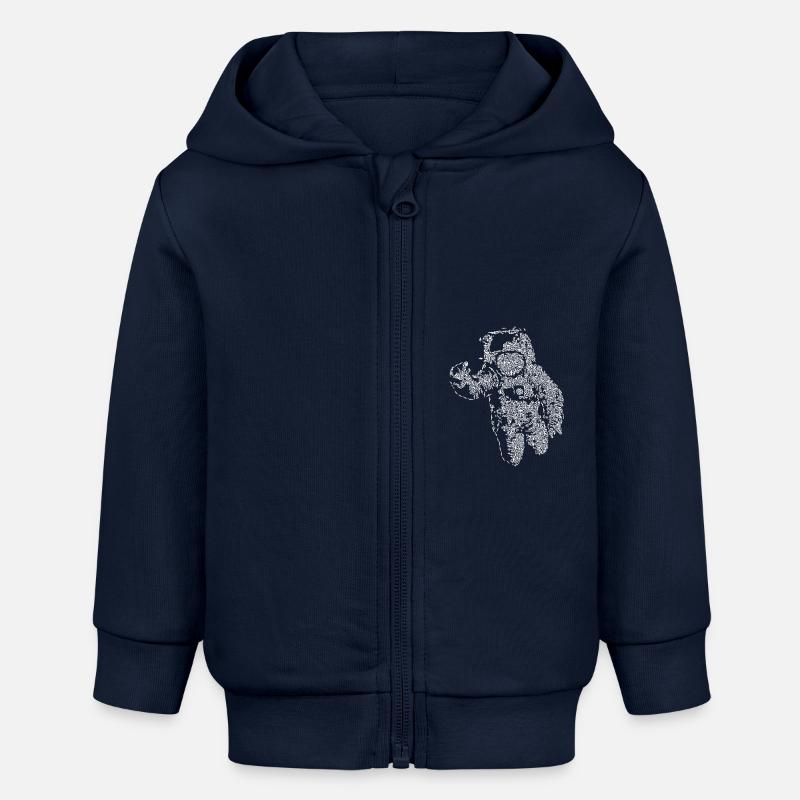 Espace Terre L'astronaute Espace cadeau - Veste à capuche bébé bio Stanley/Stella - bleu marine