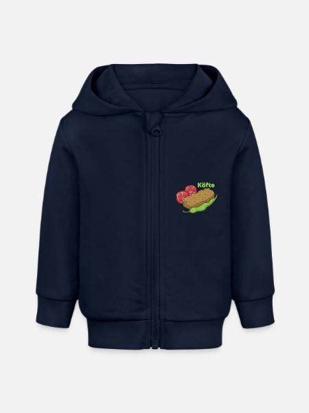 Köfte (türkisches Essen) - Baby Organic Kapuzenjacke Baby Connector von Stanley/Stella - Navy