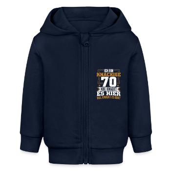 Ich bin knackige 70 - Geburtstag Geschenk - Baby Organic Kapuzenjacke Baby Connector von Stanley/Stella - Navy - Vorne