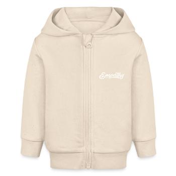 Empathie | Tolérance solidarité sociale - Veste à capuche bébé bio Stanley/Stella - écru doux - Devant
