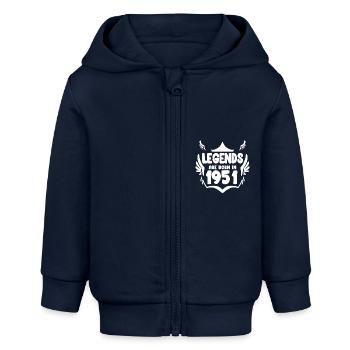 1951 - Né 1951 - Année de construction 1951 Cadeau - Veste à capuche bébé bio Stanley/Stella - bleu marine - Devant