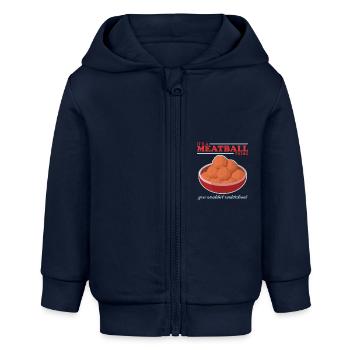 Boulettes de viande Boulettes de viande Boulettes de viande Cadeaux - Veste à capuche bébé bio Stanley/Stella - bleu marine - Devant