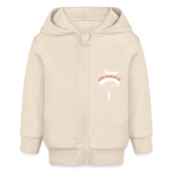 Because The Door Was Open Skydiver Skydiving - Baby Organic Kapuzenjacke Baby Connector von Stanley/Stella - Natur - Vorne
