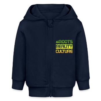 Reggae Musik Rastafari Jamaika - Baby Organic Kapuzenjacke Baby Connector von Stanley/Stella - Navy - Vorne