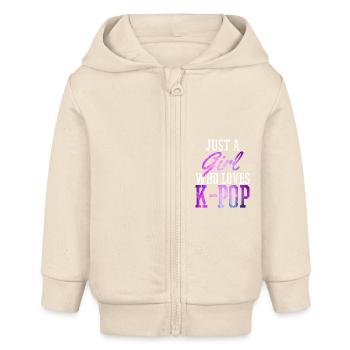 K-Pop Fan Gift Korean Pop Music - Baby Organic Zip-up Hoodie by Stanley/Stella - soft Ecru - Front