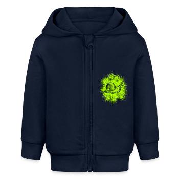 Süße Schnecke mit Schneckenhaus - Baby Organic Kapuzenjacke Baby Connector von Stanley/Stella - Navy - Vorne