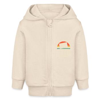 Anniversaire vintage 1990 - Veste à capuche bébé bio Stanley/Stella - écru doux - Devant