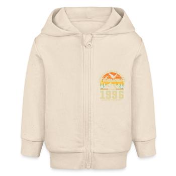 Vintage 1996 - Born Legends Birthday - Baby Organic Zip-up Hoodie by Stanley/Stella - soft Ecru - Front