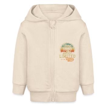 Légendes des années 1980 - Veste à capuche bébé bio Stanley/Stella - écru doux - Devant