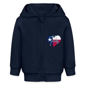 Texas - Baby Organic Zip-up Hoodie by Stanley/Stella - navy - Front