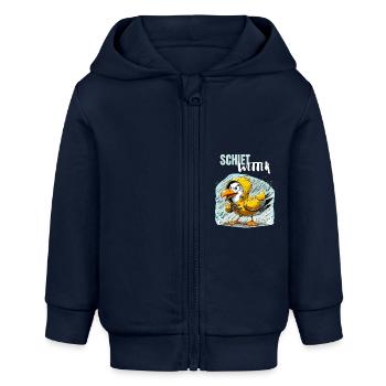 Hamburg Möwe Schietwetter Dialekt Hamburger Lustig - Baby Organic Kapuzenjacke Baby Connector von Stanley/Stella - Navy - Vorne