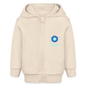 Univers scientifique des étoiles à neutrons - Veste à capuche bébé bio Stanley/Stella - écru doux - Devant