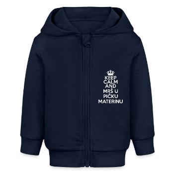 Balkan Vicevi Mrs u pm, ExYu Shirt Gift Srbija - Baby Organic Zip-up Hoodie by Stanley/Stella - navy - Front
