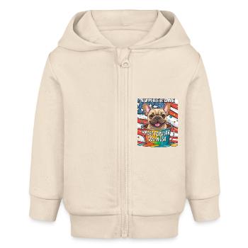 NUMBER ONE MOST POPULAR DOG IN USA - Baby Organic Kapuzenjacke Baby Connector von Stanley/Stella - Natur - Vorne