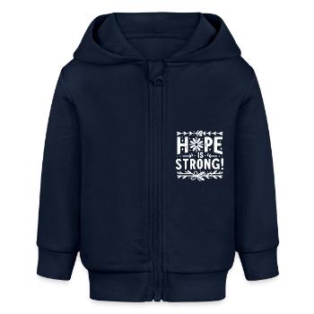 Die Hoffnung ist groß - Baby Organic Kapuzenjacke Baby Connector von Stanley/Stella - Navy - Vorne