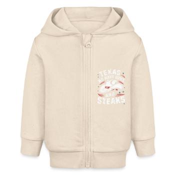 Texas State Texaner Texas - Baby Organic Kapuzenjacke Baby Connector von Stanley/Stella - Natur - Vorne