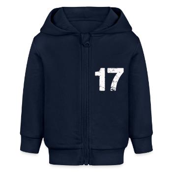 17 - Veste à capuche bébé bio Stanley/Stella - bleu marine - Devant