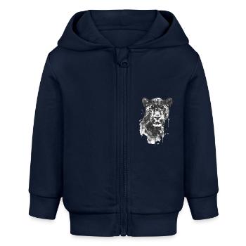 Panthère - Veste à capuche bébé bio Stanley/Stella - bleu marine - Devant
