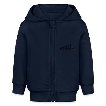 Dobermann - Baby Organic Kapuzenjacke Baby Connector von Stanley/Stella - Navy - Vorne