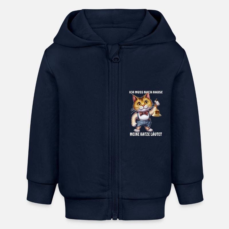 MES BAGUES DE CHAT - Veste à capuche bébé bio Stanley/Stella - bleu marine