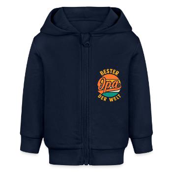 Großvater Beste Opa - Baby Organic Kapuzenjacke Baby Connector von Stanley/Stella - Navy - Vorne