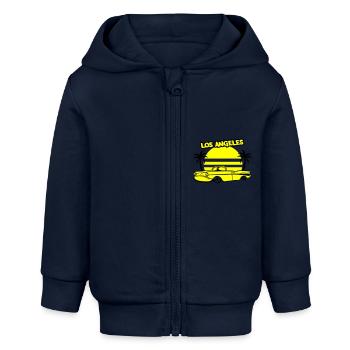 Los Angeles Lowrider - Baby Organic Kapuzenjacke Baby Connector von Stanley/Stella - Navy - Vorne