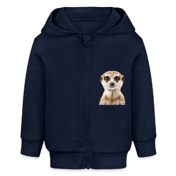 Erdmännchen - Baby Organic Kapuzenjacke Baby Connector von Stanley/Stella - Navy - Vorne