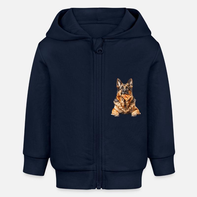 Berger allemand - Veste à capuche bébé bio Stanley/Stella - bleu marine