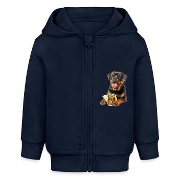 Rottweiler - Veste à capuche bébé bio Stanley/Stella - bleu marine - Devant