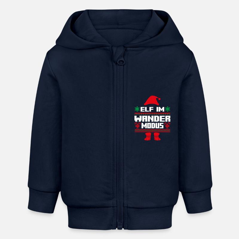 Elfe de Noël Randonnée Randonnée Elfe - Veste à capuche bébé bio Stanley/Stella - bleu marine