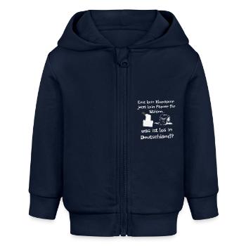Deutschland Politik Spaß aktuell Neuwahlen Humor - Baby Organic Kapuzenjacke Baby Connector von Stanley/Stella - Navy - Vorne