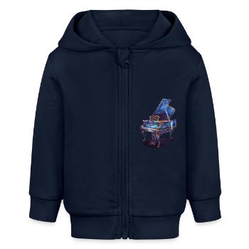 Klavier - Baby Organic Kapuzenjacke Baby Connector von Stanley/Stella - Navy - Vorne