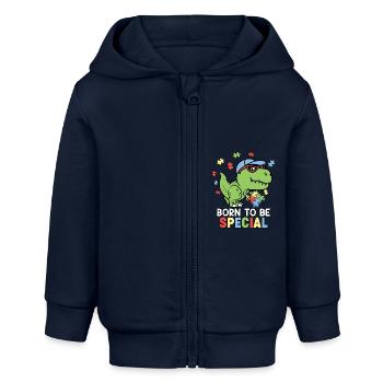 Autism Autistic - Baby Organic Zip-up Hoodie by Stanley/Stella - navy - Front