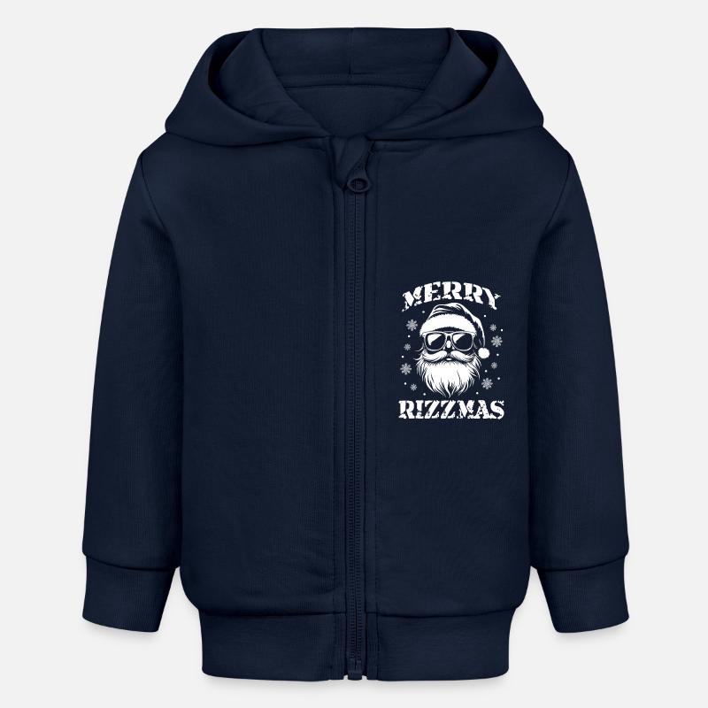 Père Noël Joyeux Noël Rizzmas - Veste à capuche bébé bio Stanley/Stella - bleu marine