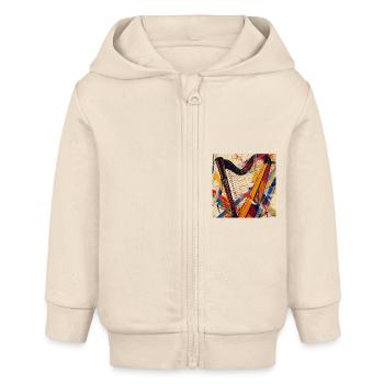 Harfe - Baby Organic Kapuzenjacke Baby Connector von Stanley/Stella - Natur - Vorne